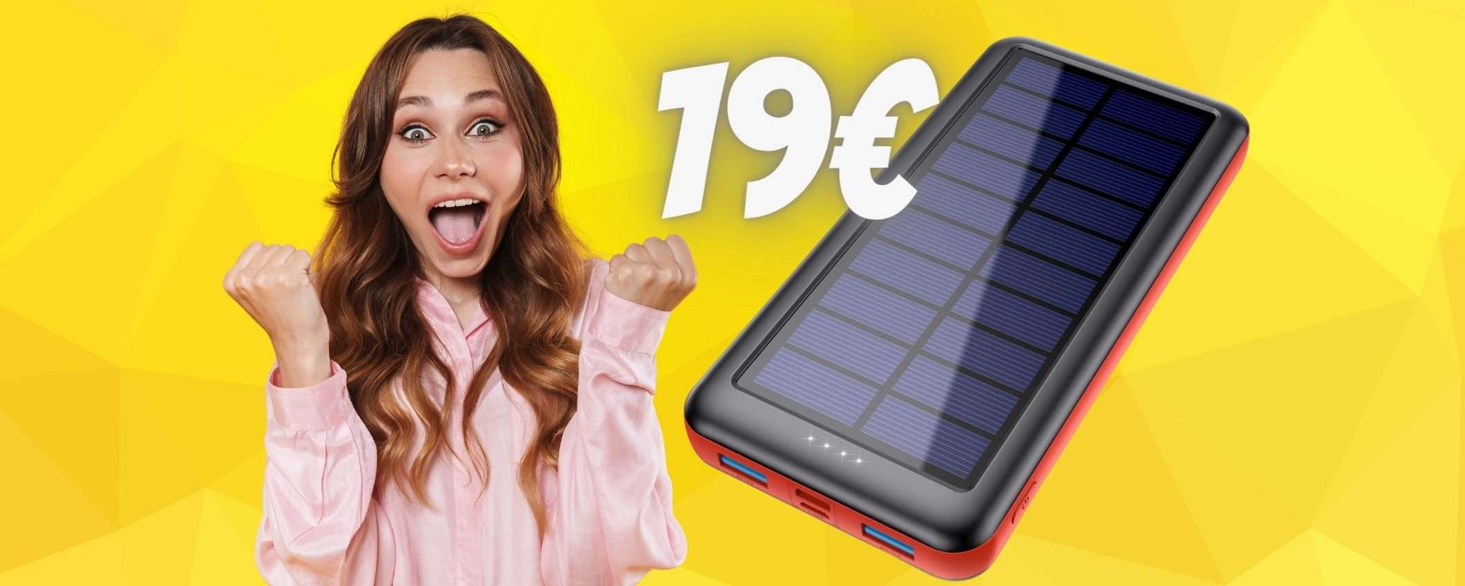 Power Bank da 26800 mAh che si ricarica col sole, COUPON del 40%