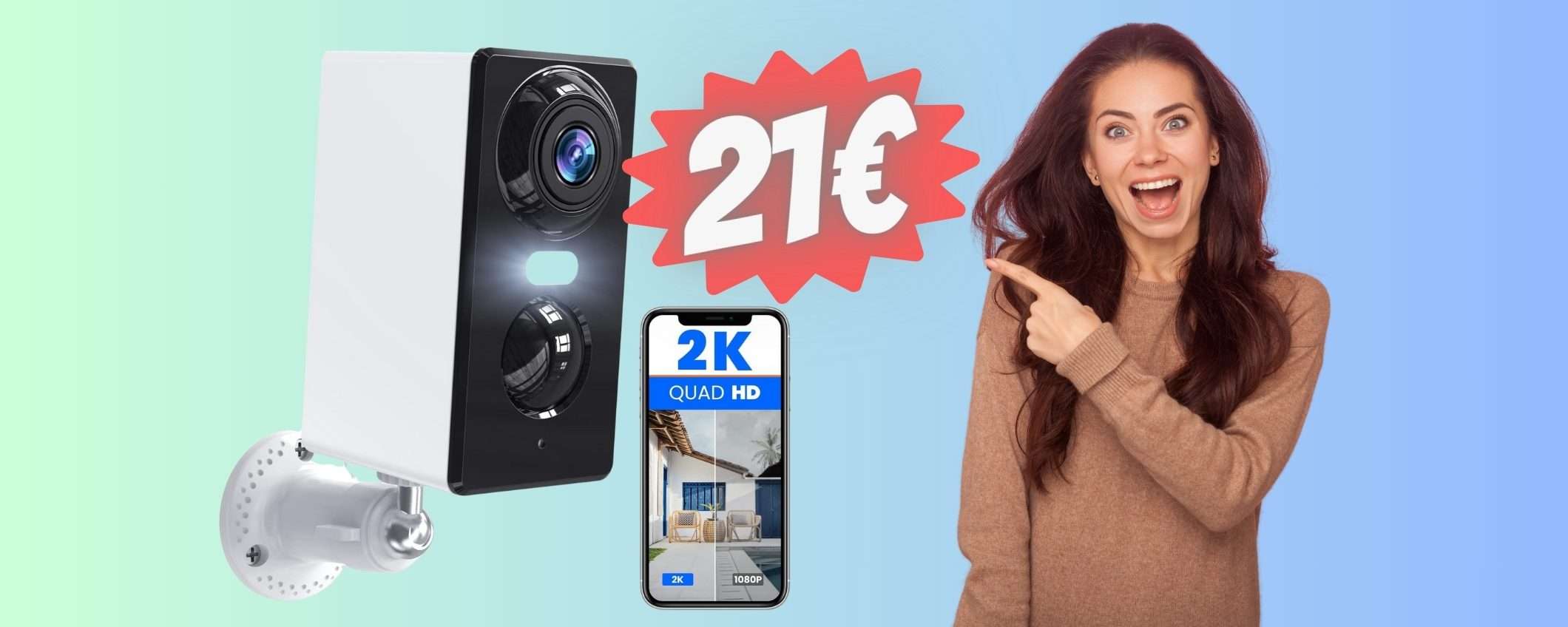 Promo FUORI DI TESTA su Amazon per questa videocamera WiFi (21€)