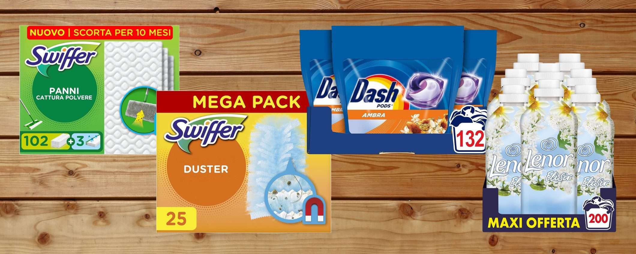 Dash, Swiffer, Lenor e non solo: SVUOTATUTTO grandi marchi su Amazon