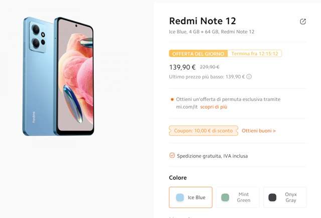 redmi note 12 139 euro mi store