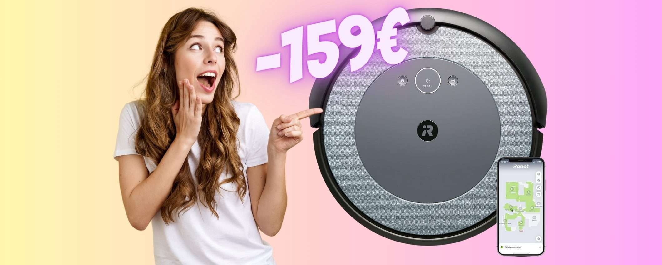 Robot aspirapolvere iRobot Roomba i3 tuo a 59€ al mese senza interessi