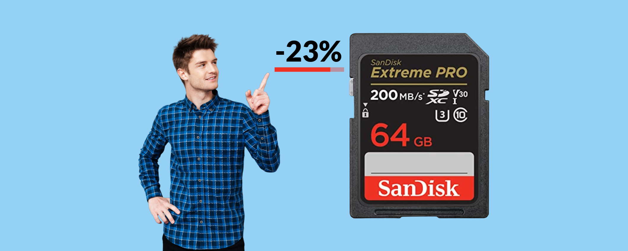 Scheda SD 64GB SanDisk, veloce e SUPER resistente: solo 18€