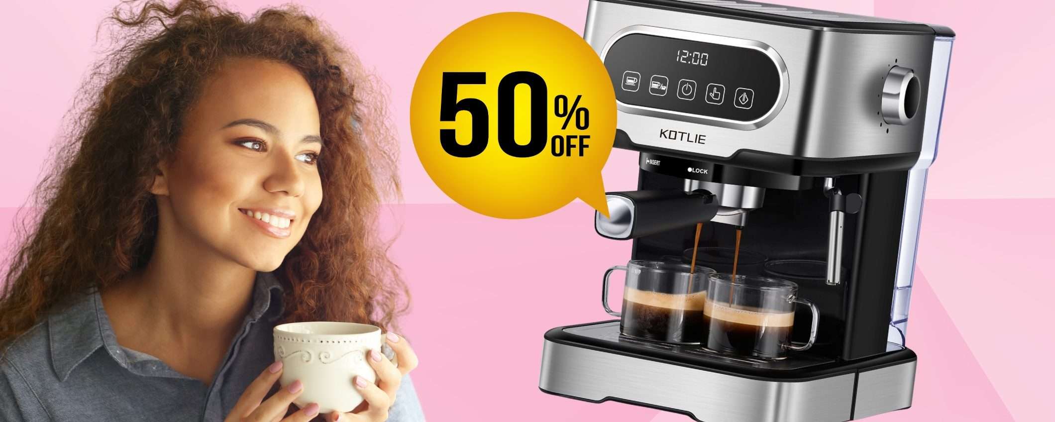 SCONTO del 50% per questa macchina per caffè e cappuccio da 20 bar