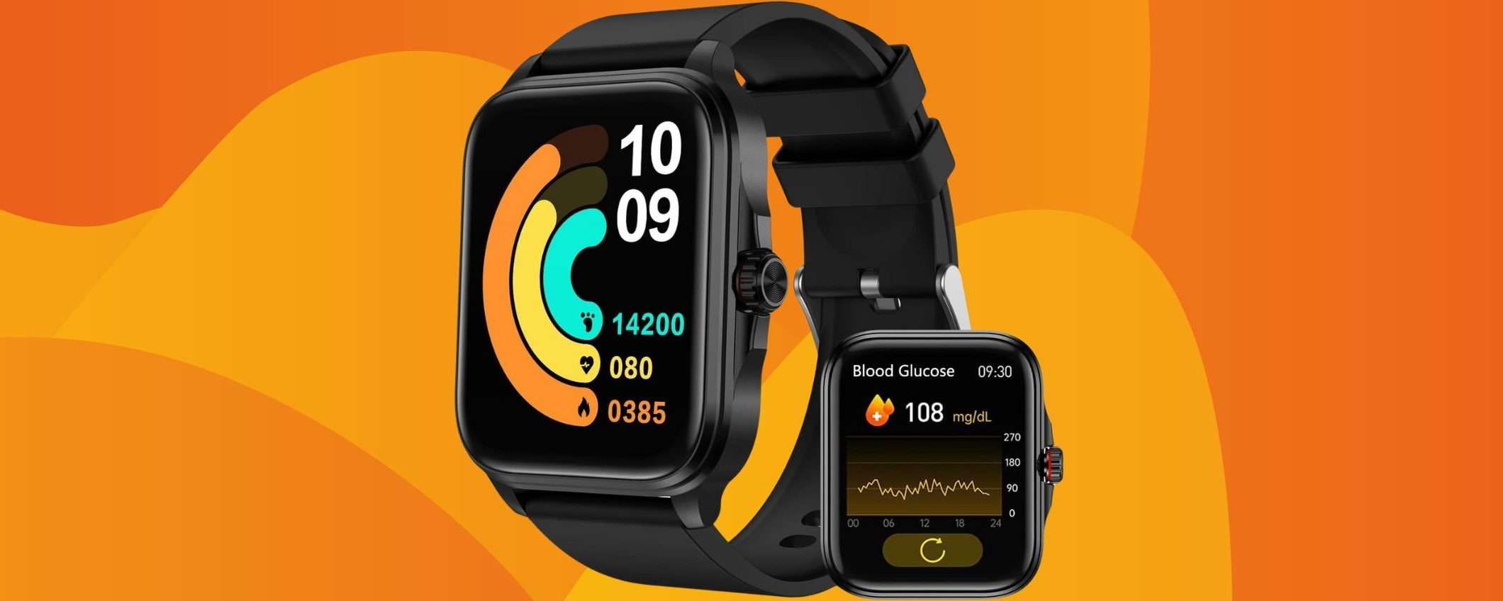 Smartwatch monitor della SALUTE a 34€: glicemia, pressione e temperatura