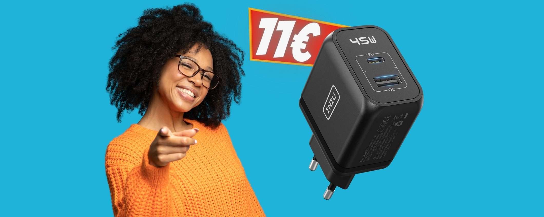 Solo 11€ per questo caricatore USB con 2 uscite, OCCASIONISSIMA Amazon