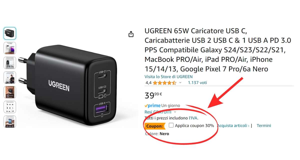 super-caricatore-usb-potenza-65w-3-uscite-veloci-tuo-27e-coupon