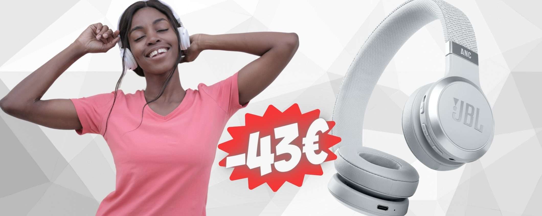 Super SCONTO di 43€ sulle splendide cuffie wireless JBL LIVE 460NC