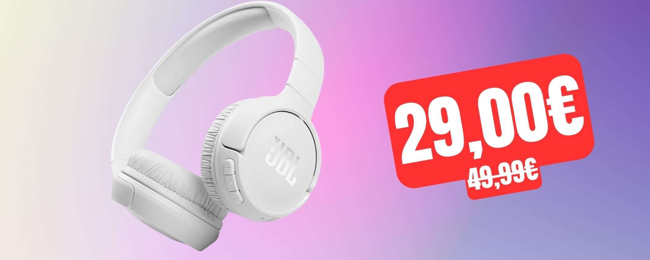 Cuffie wireless JBL a prezzo STRACCIATO su Amazon (-42%)