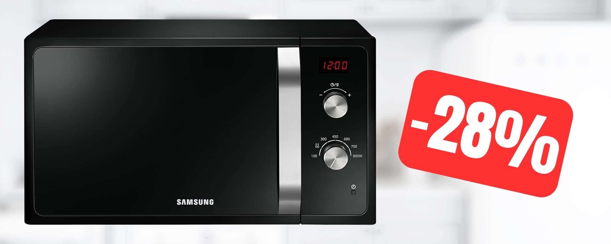 Scongelamento rapido e cottura uniforme con questo forno a microonde Samsung