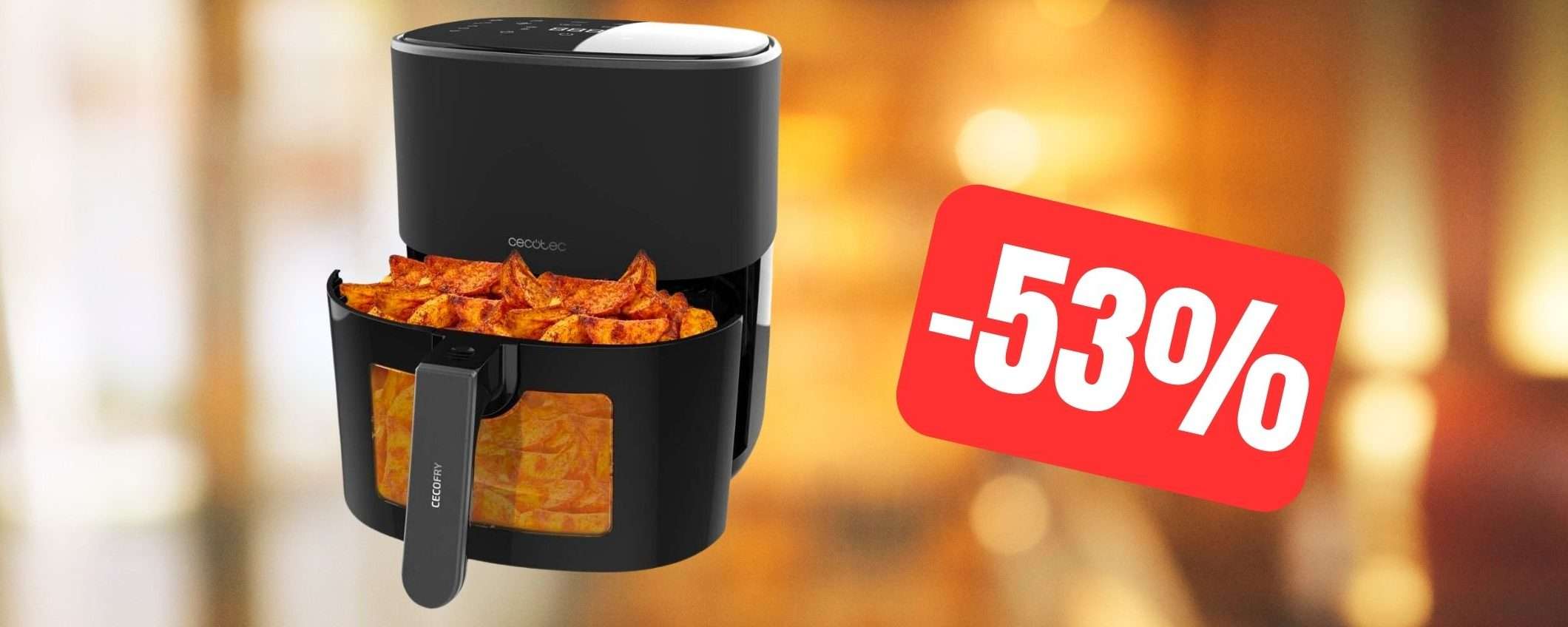 Cottura perfetta con questa friggitrice ad aria in SUPER OFFERTA (-53%)