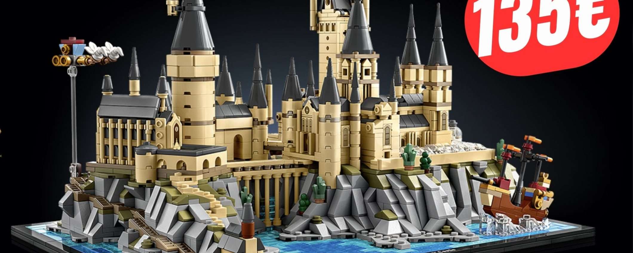 Il Castello di Hogwarts in versione LEGO costa 135€ su Amazon