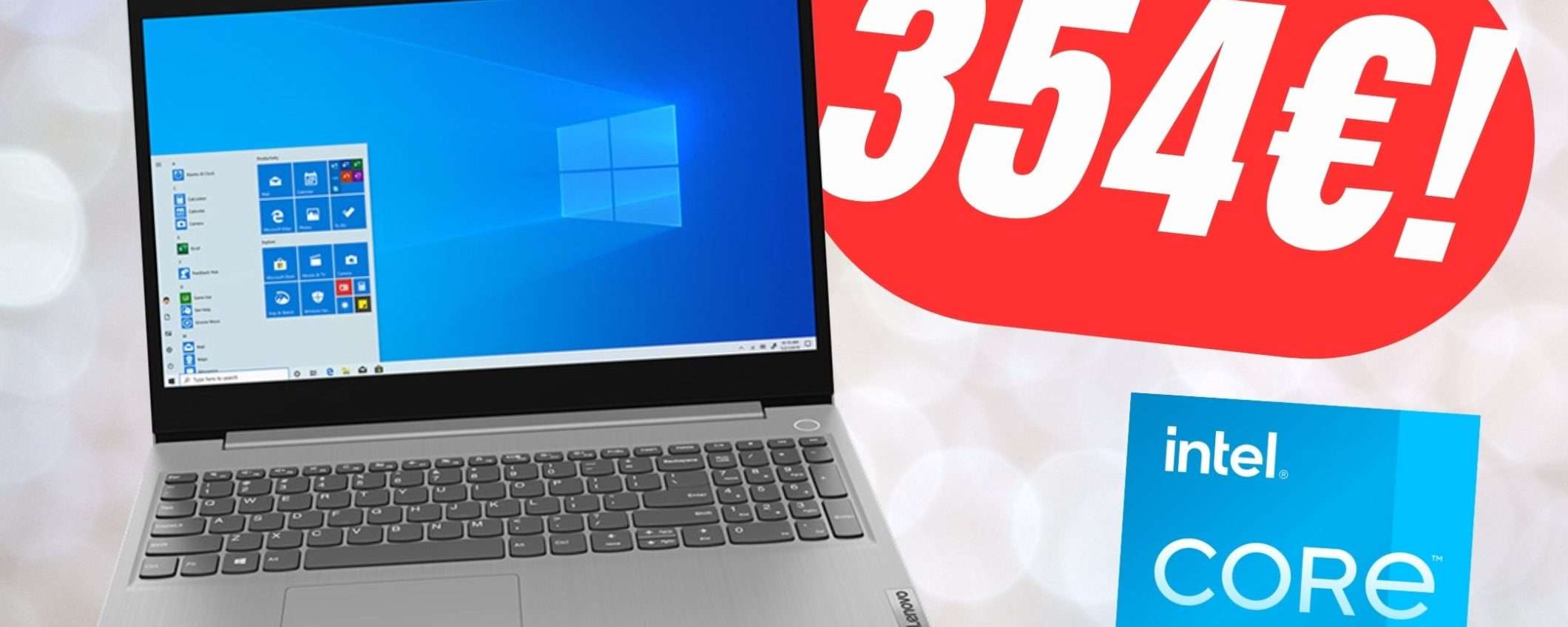 Il Notebook Lenovo con 8+512GB e Intel Core i3 a soli 354€ col COUPON