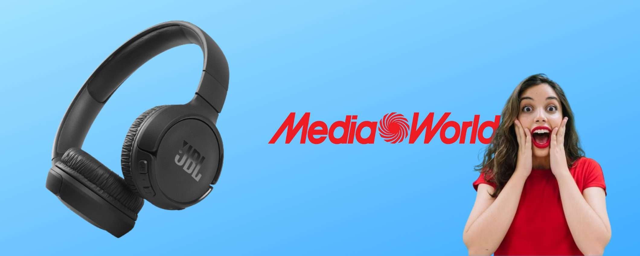 BOMBA MediaWorld, cuffie wireless JBL regalate con il 37% di SCONTO