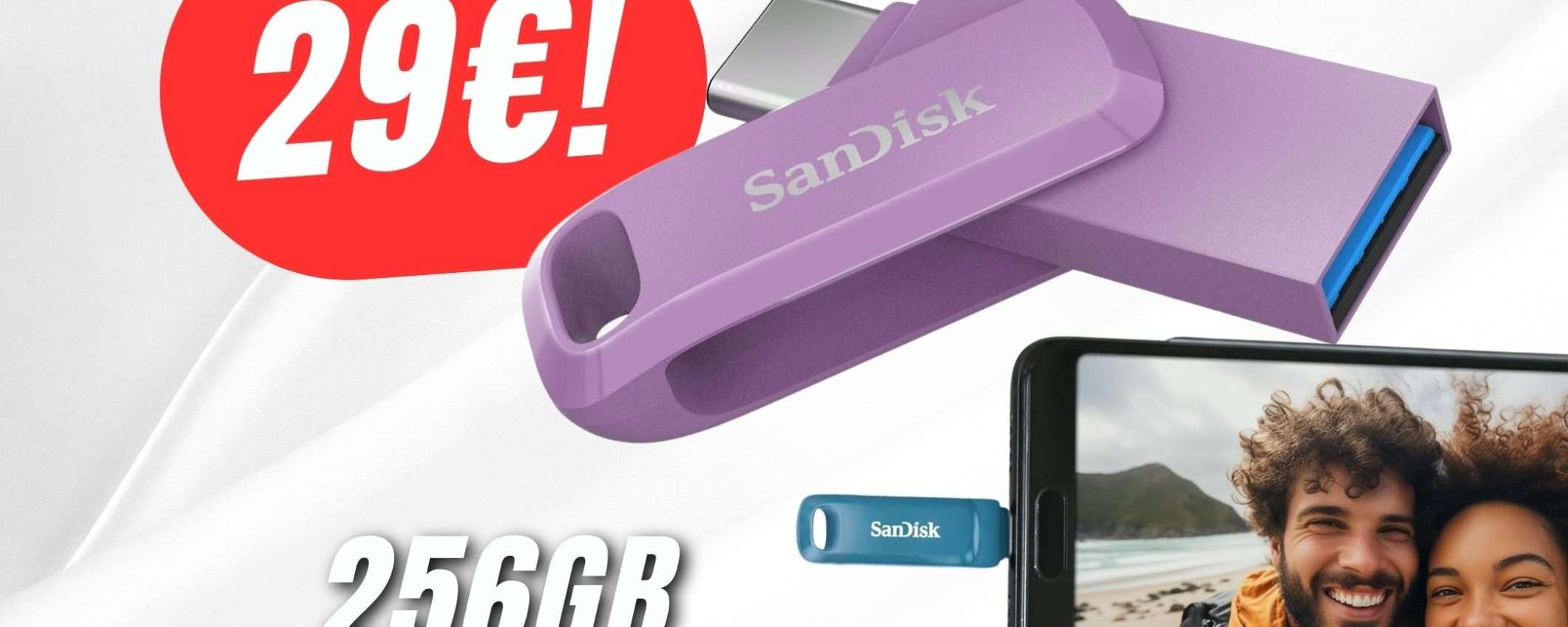 Questa Chiavetta USB da 256GB costa solo 29€!