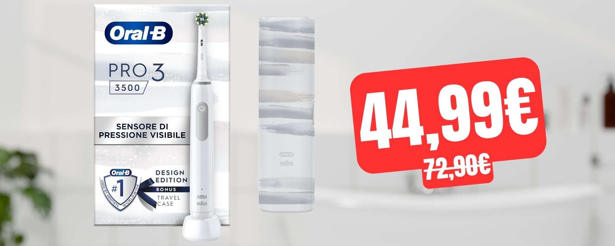 Spazzolino elettrico Oral-B Pro 3: STREPITOSO SCONTO LAMPO su Amazon (-38%)