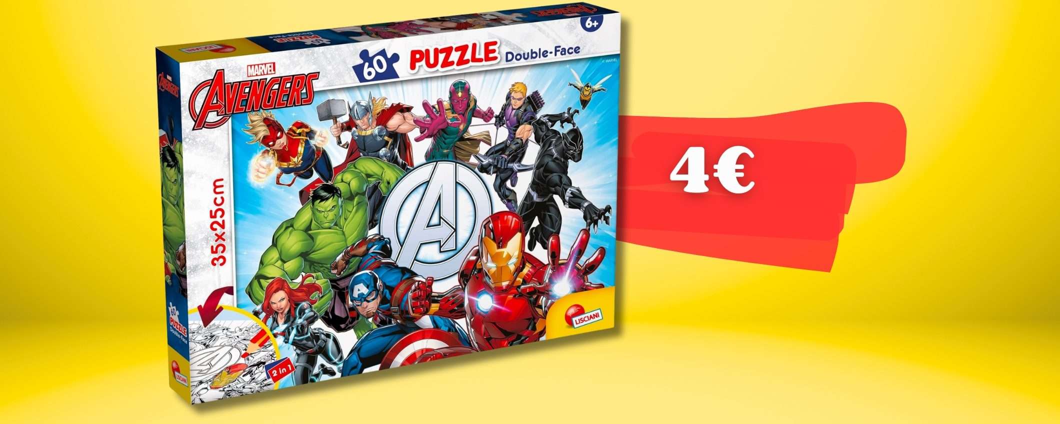 Puzzle AVENGERS che componi e COLORI: 4€ per far sbizzarrire i piccoli