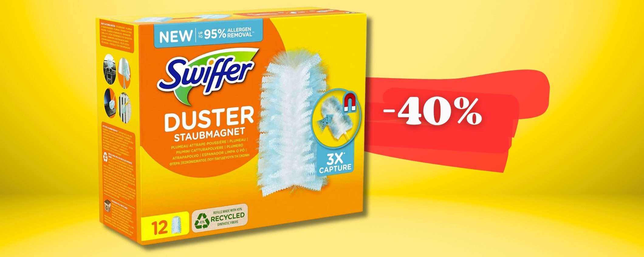 Prezzo DISINTEGRATO come la polvere in casa: 12 piumini SWIFFER Duster