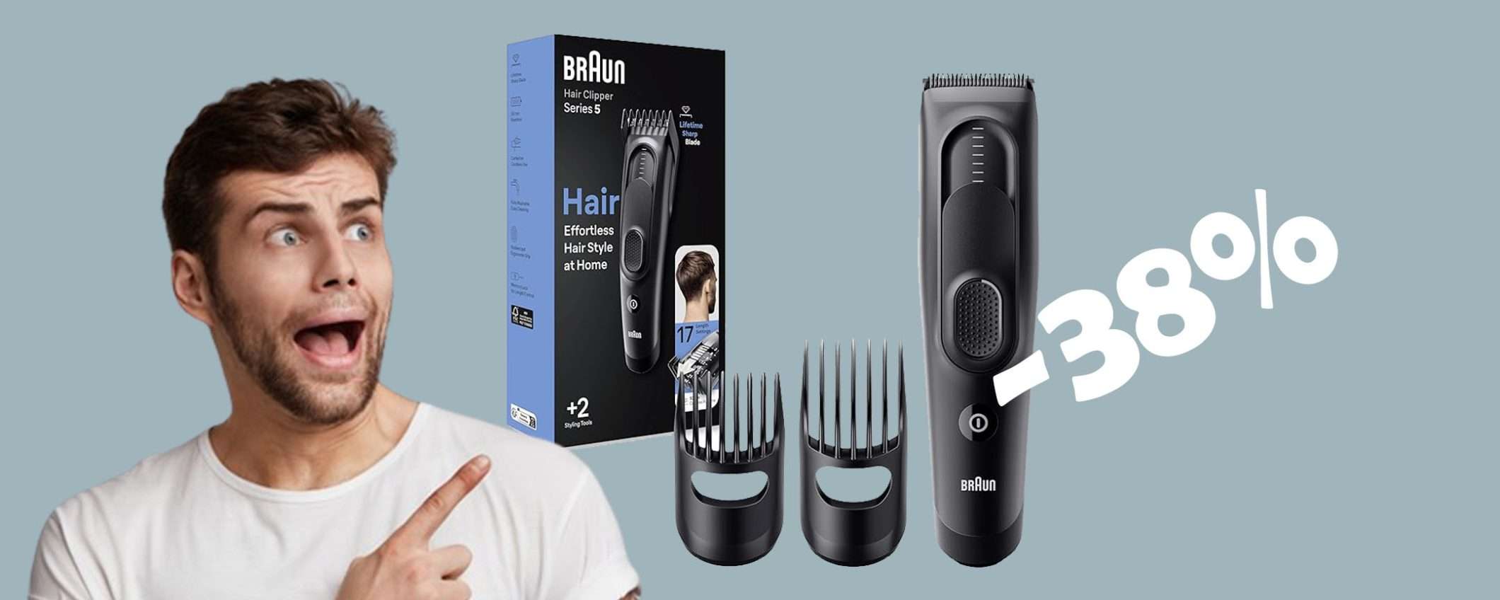 Taglicapelli Braun Series 5 in SUPER offerta: sconto WOW del 38%