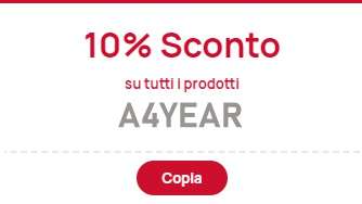 10% di sconto su tutti i prodotti