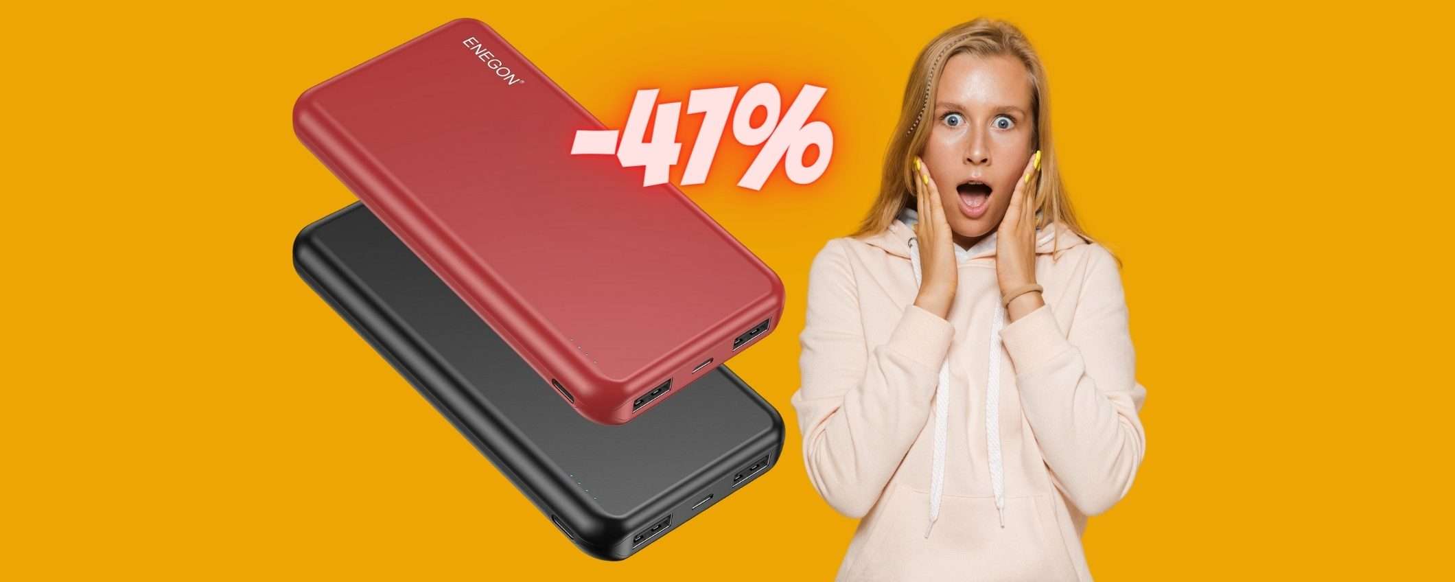 Acquista DUE Power Bank e ne PAGHI UNO con lo sconto del 47% di Amazon