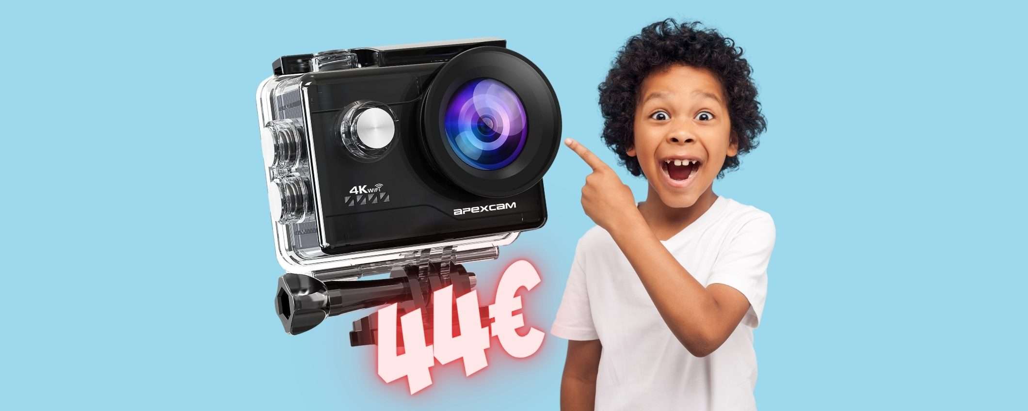 Action Cam 4K UHD WiFi con sensore da 20 MP a PREZZO WOW (solo 44€)