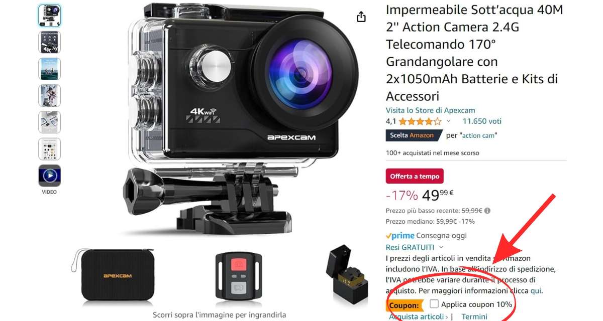 action-cam-4k-uhd-wifi-sensore-20-mp-prezzo-wow-solo-44e-coupon