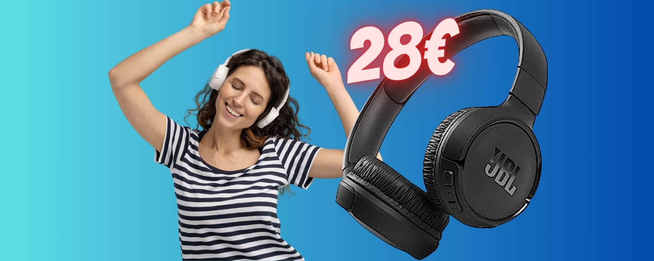 APPENA 28€ per le cuffie wireless JBL Tune 510BT, Amazon SHOCK