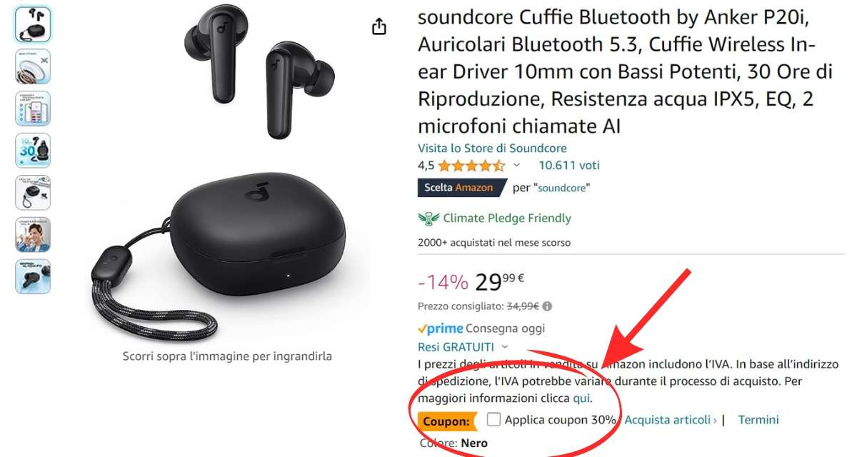 auricolari-wireless-soundcore-p20i-20e-sconto-coupon-amazon