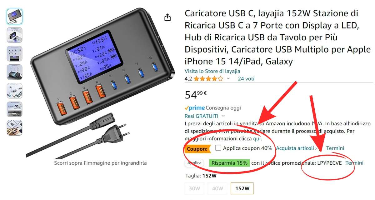 caricatore-usb-152w-8-porte-display-lcd-55-meno-coupon