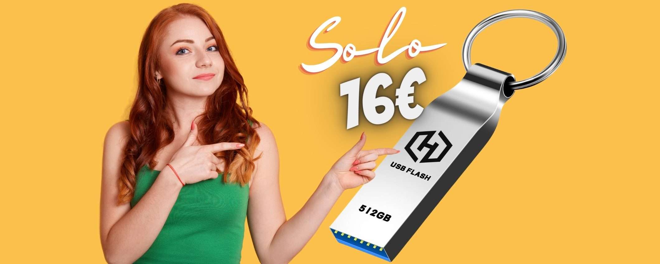 Chiavetta USB da 512 GB in SCONTO al 47% ora è tua a soli 16€