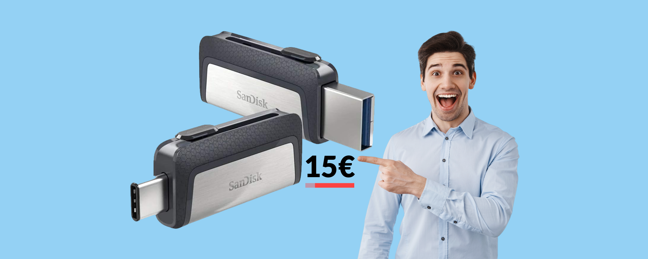 Chiavetta USB 32GB a DOPPIA uscita: puoi usarla con tutto (15€)