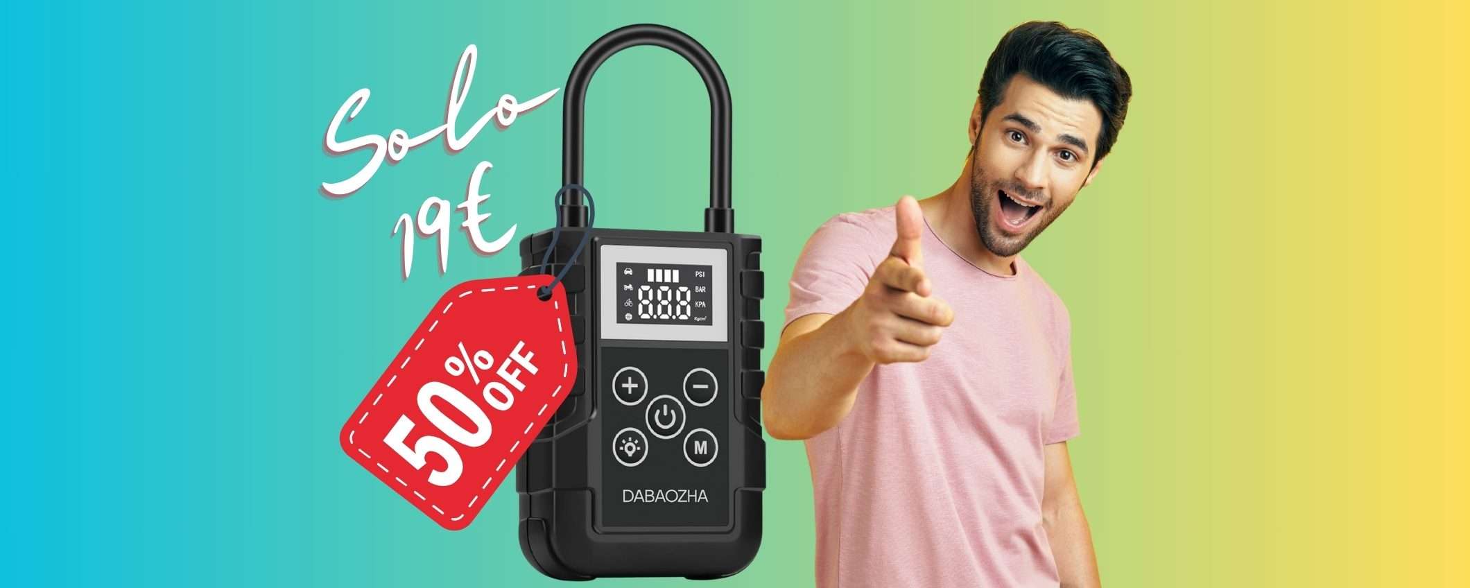 Compressore portatile che gonfia di tutto in OFFERTA al 50% in MENO