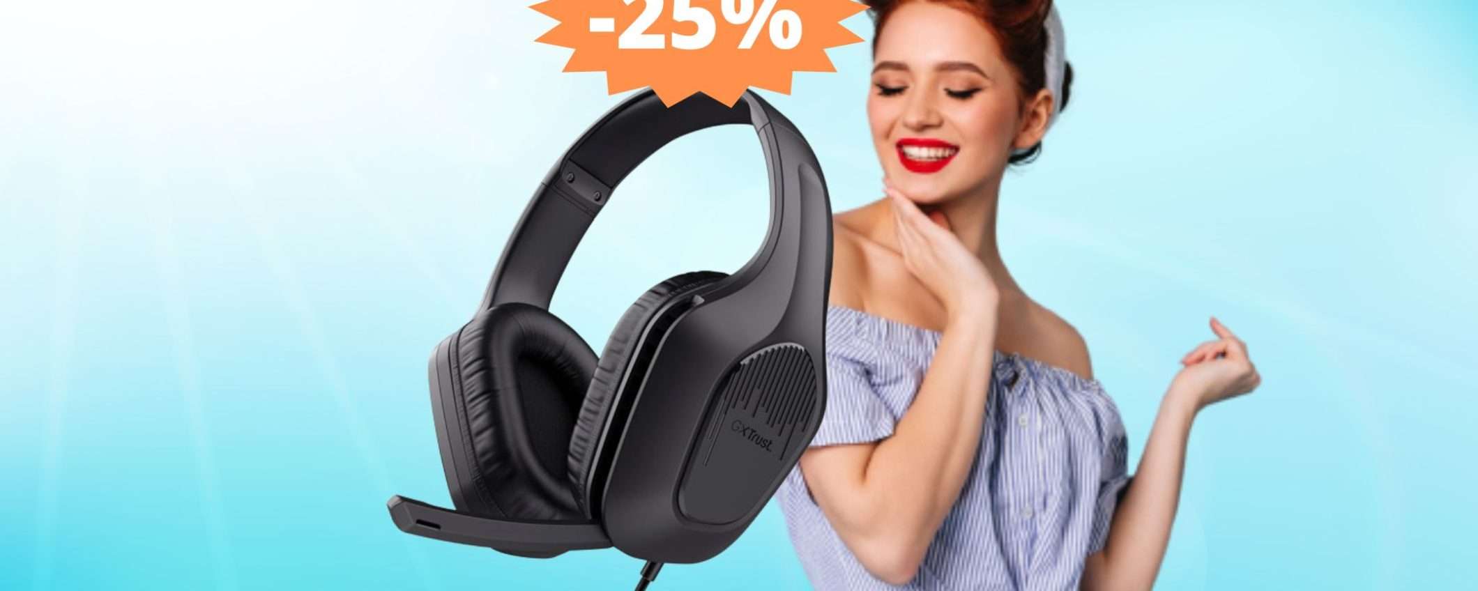 Cuffie Trust Gaming GXT 415: MEGA sconto del 25% su Amazon