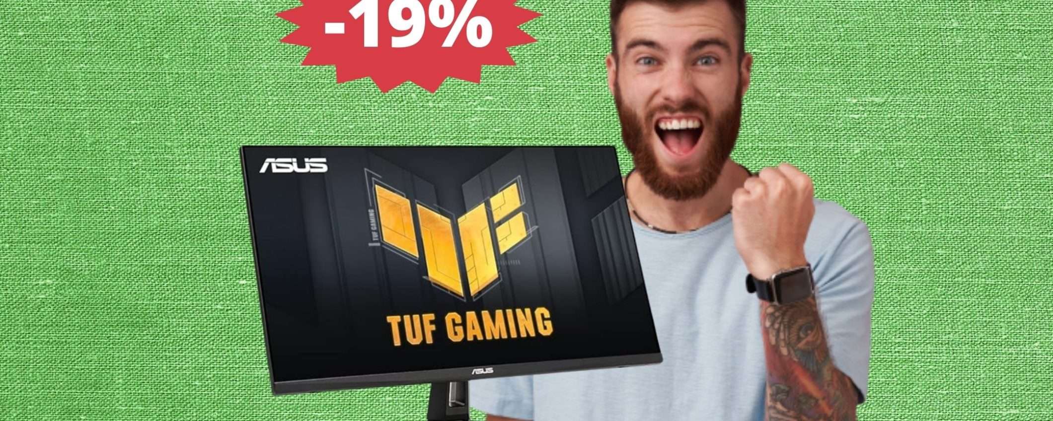 Monitor ASUS TUF Gaming: sconto IMPERDIBILE del 19% su Amazon