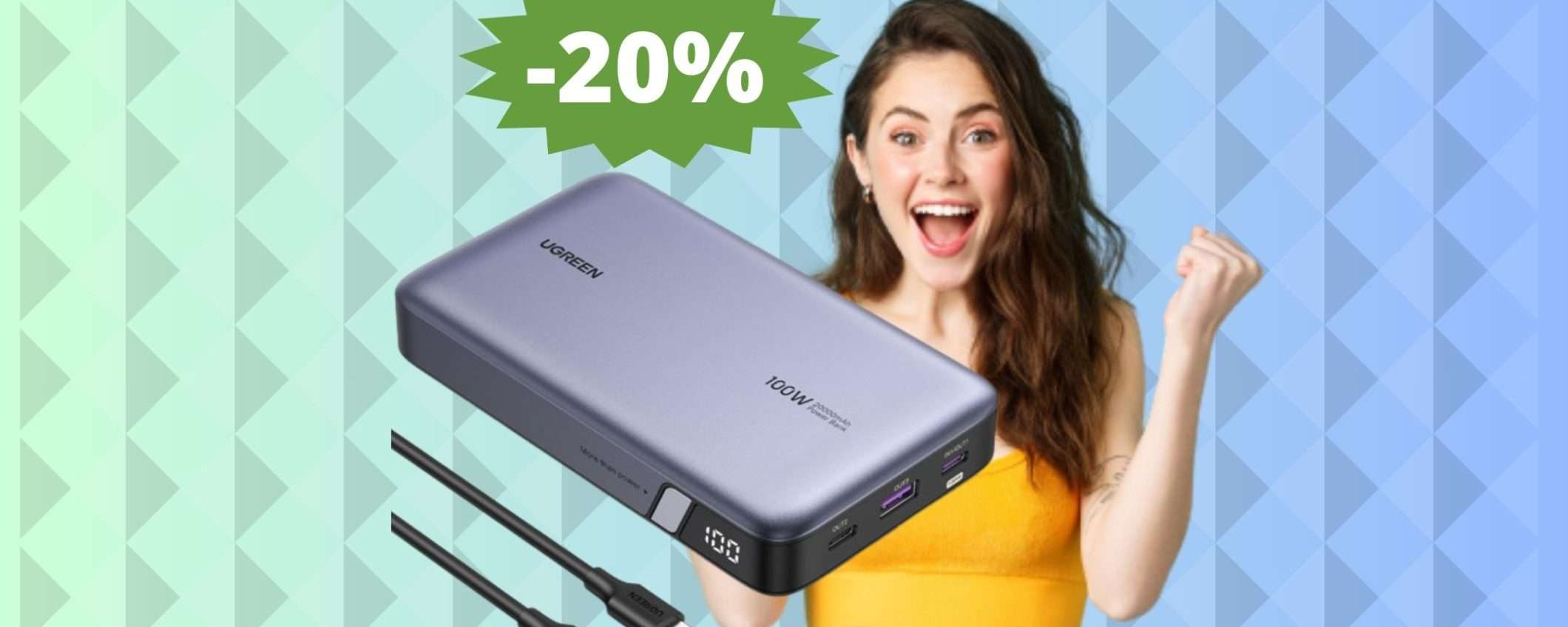 Power bank UGREEN Nexode 100W: SUPER sconto del 20%