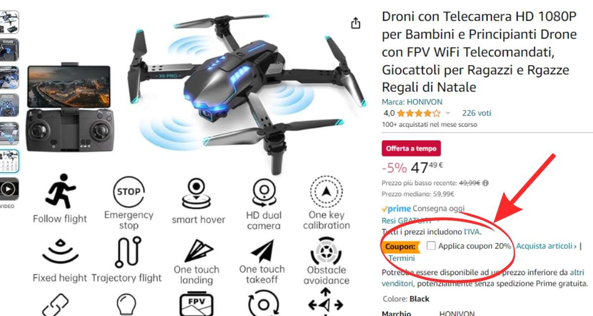 drone-telecamera-hd-doppio-sconto-amazon-tuo-37e-coupon