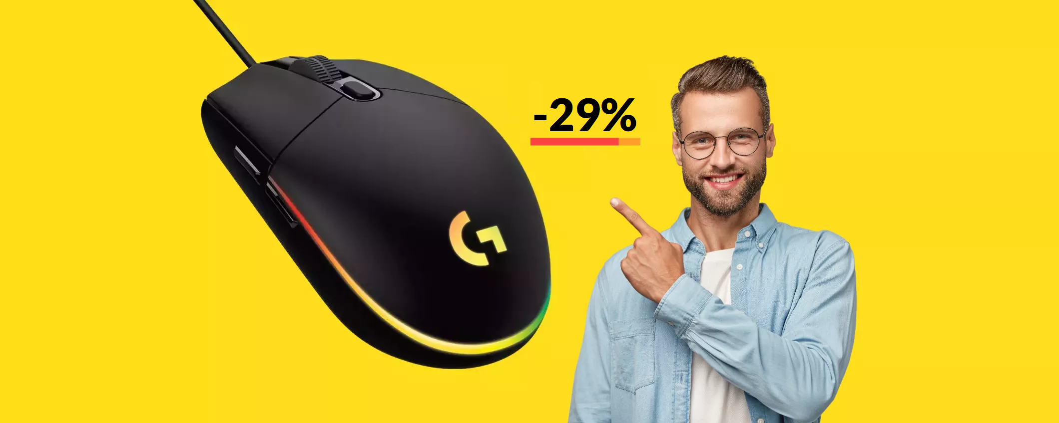 Mouse Logitech di precisione ASSOLUTA, anche nel gaming (28€)