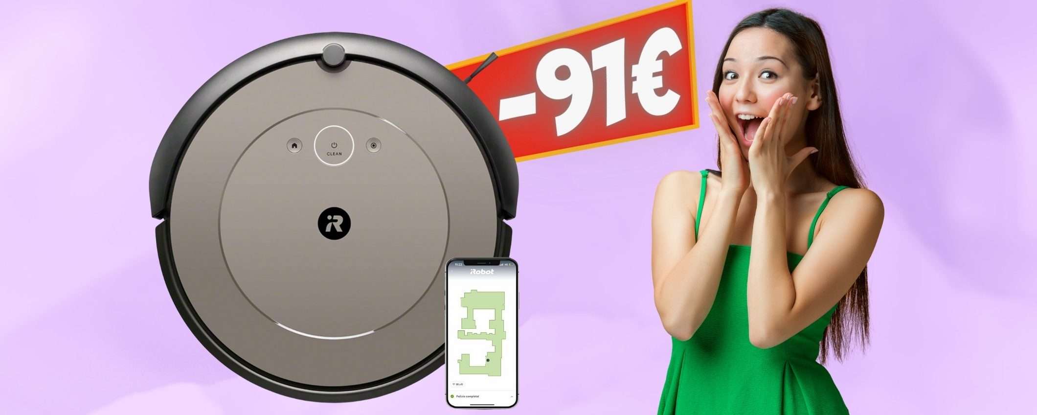 Pavimenti splendenti con iRobot Roomba i1: ora su Amazon a 91€ in MENO