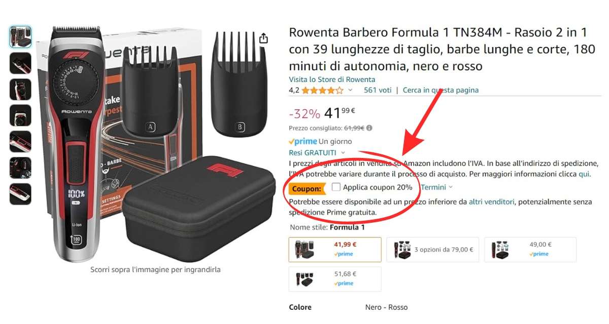 rowenta-virtuo-formula-1-tagliacapelli-regolabarba-solo-33e-coupon