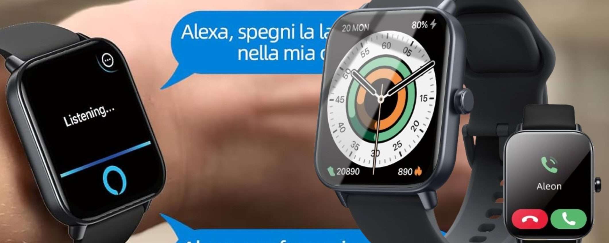 Con 18€ prendi uno smartwatch ASSURDO con Alexa e chiamate dal polso