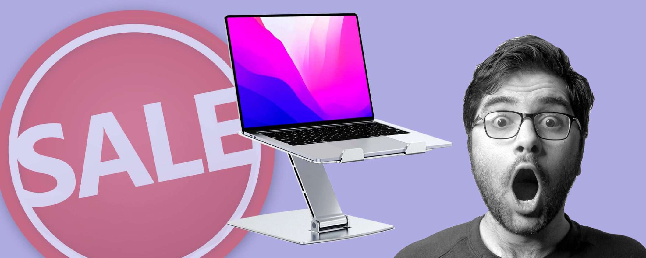 Supporto per PC portatile con altezza regolabile in offerta WOW