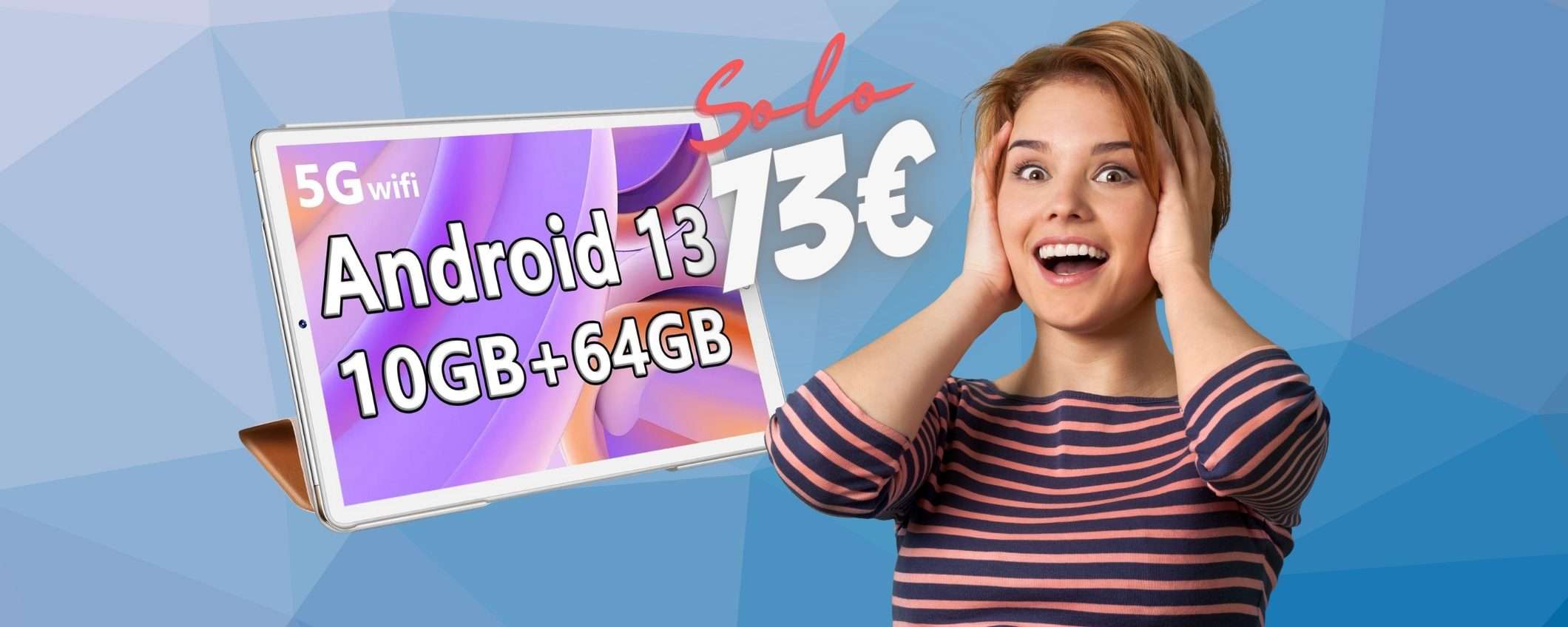 Tablet Android da 10 pollici con custodia in REGALO a 73€ (Amazon)