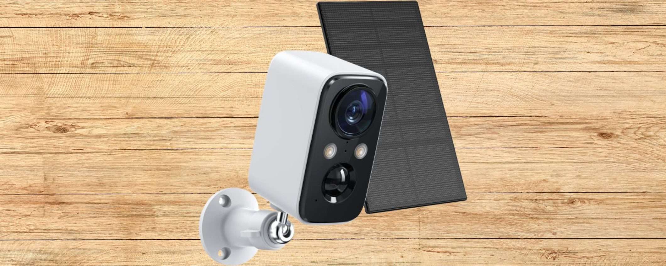 Videocamera di sicurezza WIRELESS a 29,99€: pannello solare GRATIS (-50%)