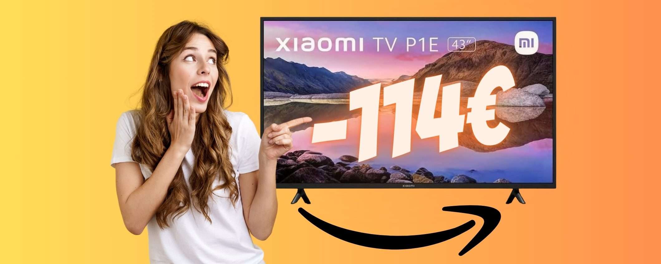 Xiaomi Smart TV P1E da 43 pollici a 114€ in MENO, prezzo da SOGNO