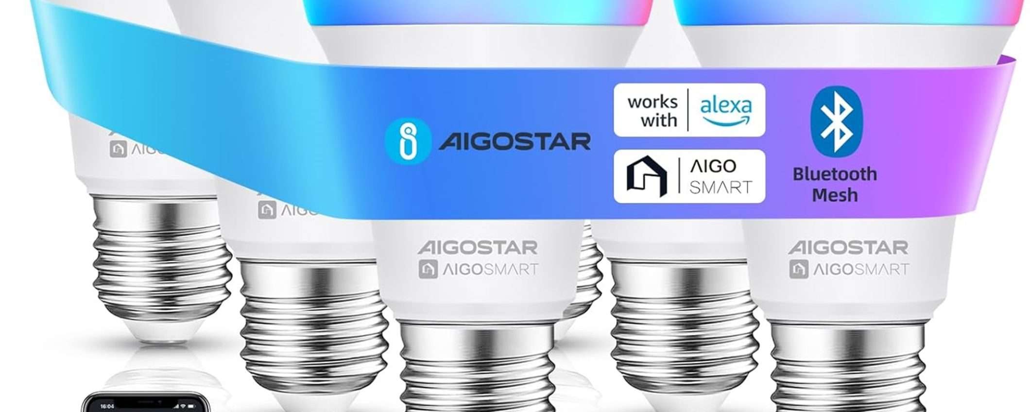 6 lampadine multicolore Smart Aigostar si acquistano a soli 34€ su Amazon