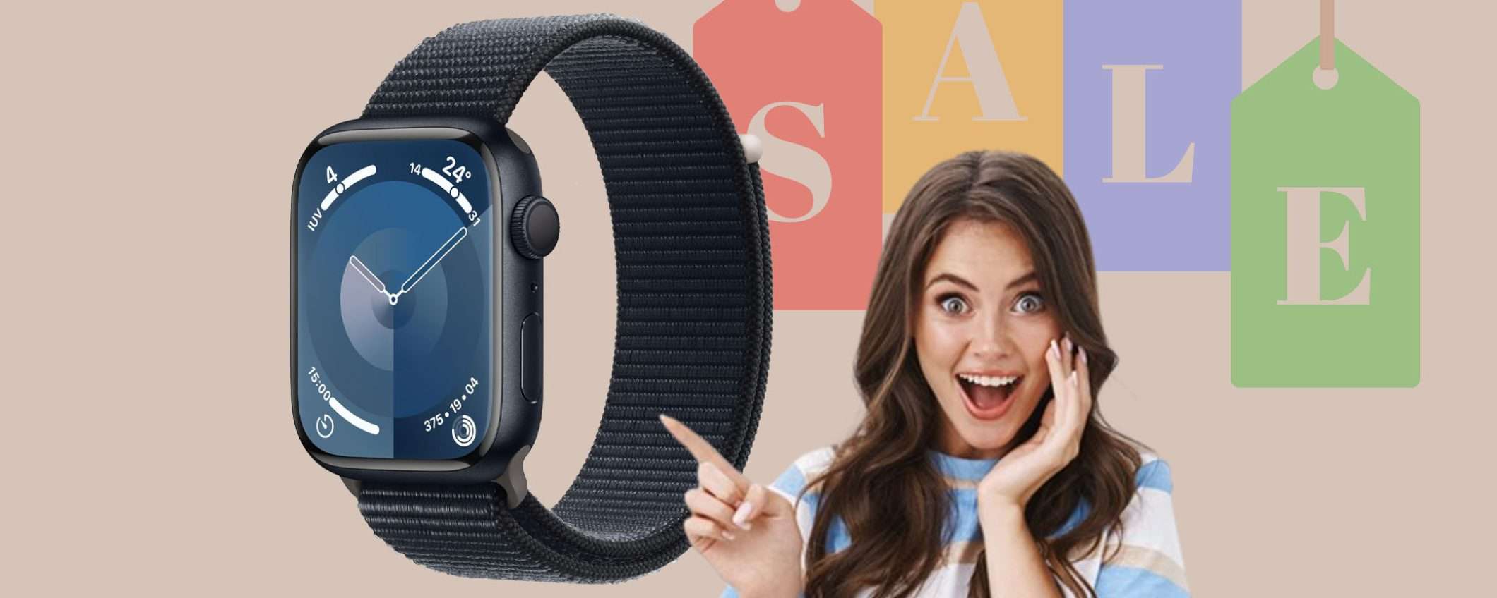 Apple Watch Series 9 in offerta WOW su Amazon: risparmia il 14%