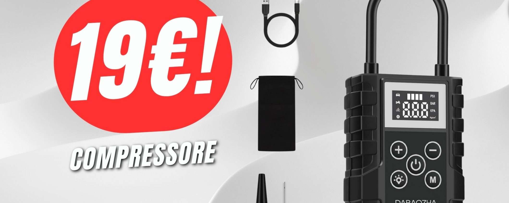 Compressore Portatile a 19€? Sì, grazie al COUPON!