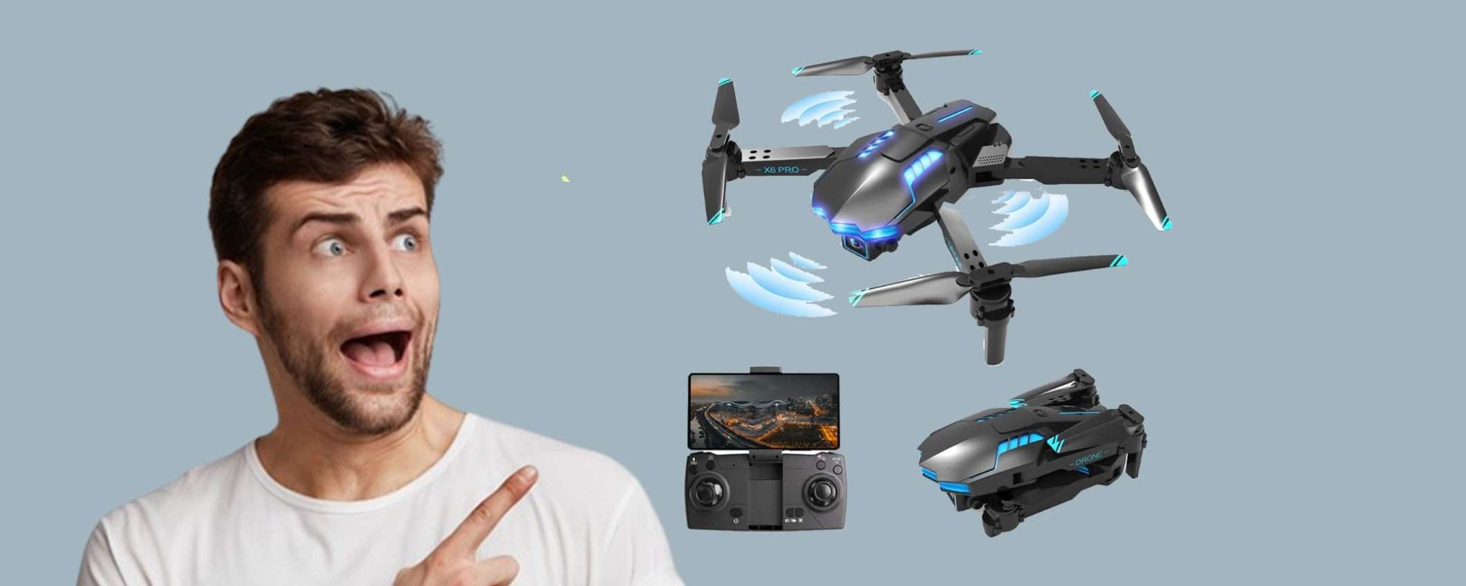 Drone con Telecamera HD: doppio sconto PAZZESCO su Amazon