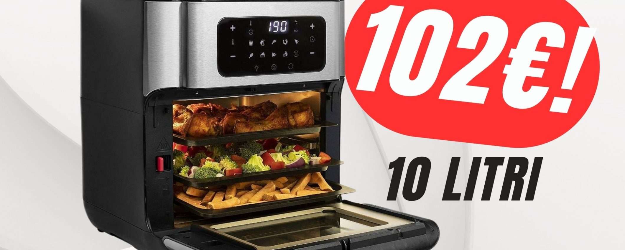 Friggitrice ad Aria da 10L a soli 102€?! Sì, con il COUPON eBay!