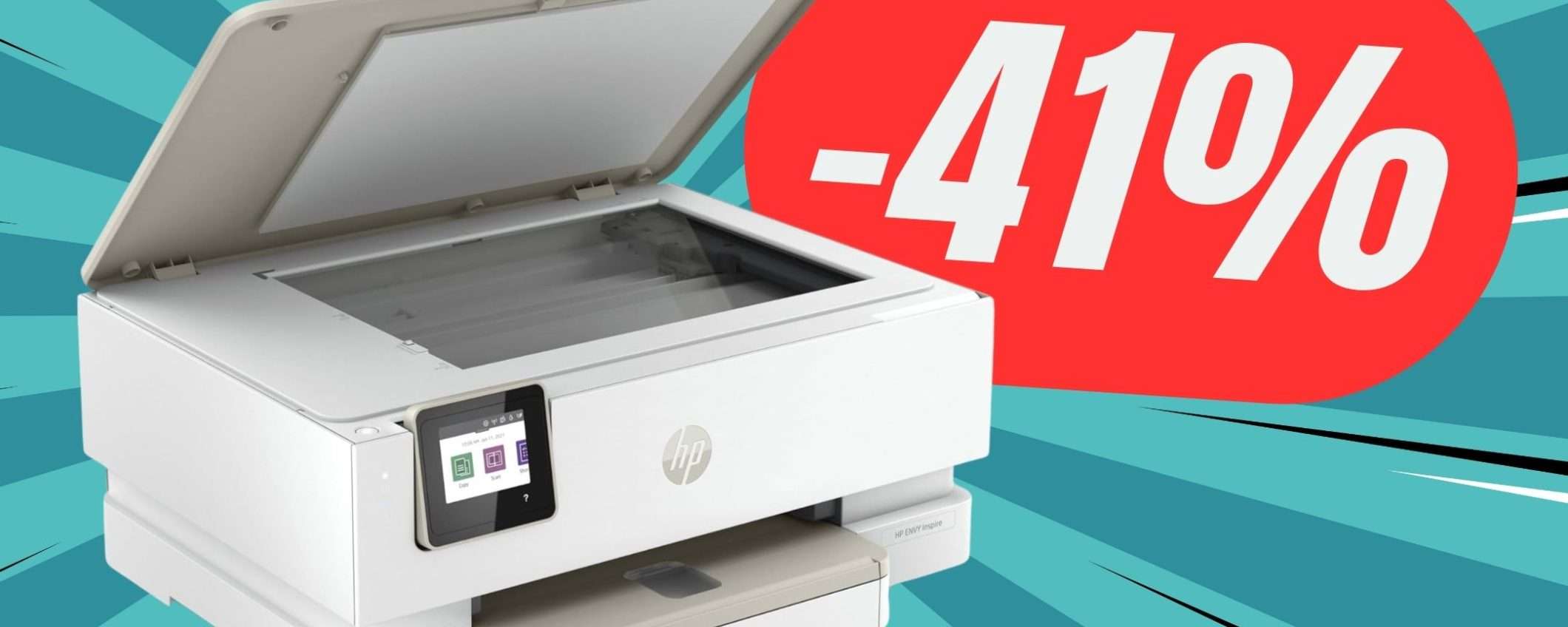 PREZZO FOLLE per la Stampante Multifunzione di HP: -41% su Amazon!